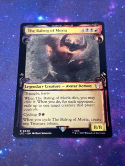 NM - Regular - The Balrog of Moria (Showcase Scrolls) - 449 MTG LOTR - Image 1
