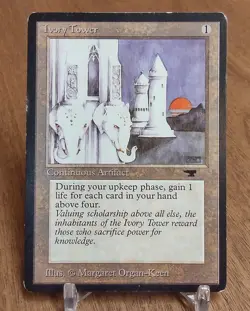 IVORY TOWER x1 mtg DAMAGED Corner Crease Antiquities 1 Unc (#Z174) - Image 1
