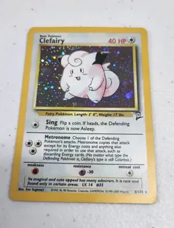 Clefairy 006/130 Base Set 2 Holo Pokemon Card - Wotc - Vintage - Image 1