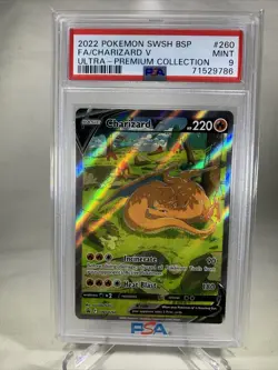 PSA 9 Charizard V SWSH260 Promo Ultra Premium Collection Pokemon Card - Image 1