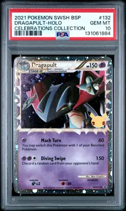 2021 POKEMON SWSH BLACK STAR PROMO CELEBRATIONS COLL #132 DRAGAPULT-HOLO PSA 10 - Image 1