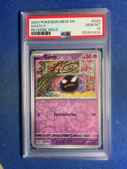 2023 POKEMON MEW EN-151 REVERSE HOLO #092 GASTLY PSA 10 - Image 1