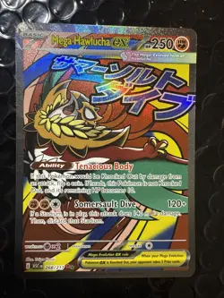 Mega Hawlucha Ex 268/217 Mega Attack Rare, Ascended Heroes Holo, Pokemon TCG, NM - Image 1