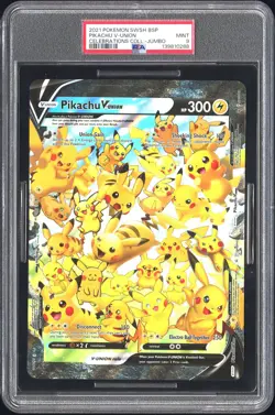 2021 POKEMON SWSH BLACK STAR PROMO CELEBRATIONS COLL-TAG PIKACHU V-UNION PSA 9 - Image 1