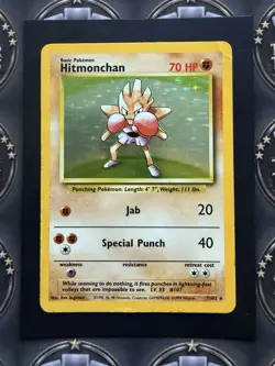 Pokemon Hitmonchan 70 HP Holo Rare Base Set 7/102 - Image 2