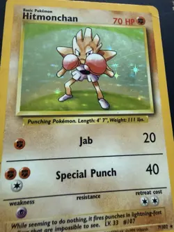 Pokemon Hitmonchan 70 HP Holo Rare Base Set 7/102 - Image 3
