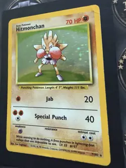 Pokemon Hitmonchan 70 HP Holo Rare Base Set 7/102 - Image 4