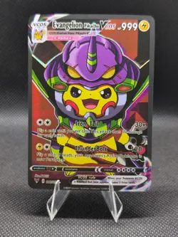 Pikachu Neon Gen Evangelion EVA Cosplay Cute Doujin ACG HOLO Card - Near Mint C. - Image 1