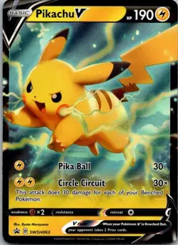 Pokemon Card Pikachu V SWSH063 Black Star Promo - Near Mint - Image 1