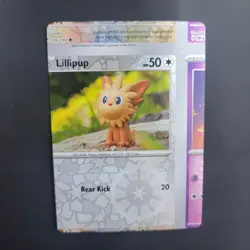 Pokemon TCG NFC Errror Miscut Card Lillipup 170/197 Reverse Holo Obsidian Flames - Image 3