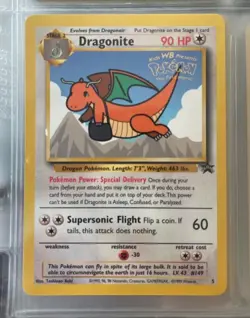 Classic Pokemon black star promo dragonite #5 card - Image 1