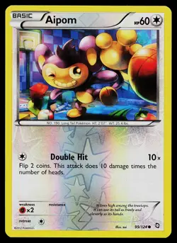 Pokemon Card - Aipom Dragons Exalted 99/124 Common Reverse Holo - Image 1