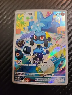 Pokemon TCG Riolu Illustration Rare Card #215/198 Scarlet & Violet - Image 1