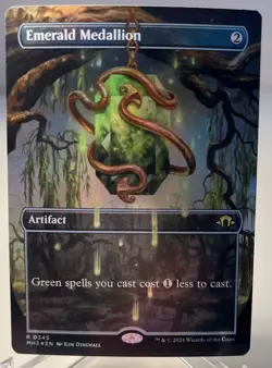 Magic MTG - Emerald Medallion *Borderless Foil* Modern Horizons 3 Near Mint! - Image 1