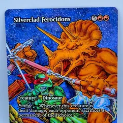 MTG Silverclad Ferocidons Foil Secret Lair TMNT Raphael Peter Laird PZA 0009 - Image 1