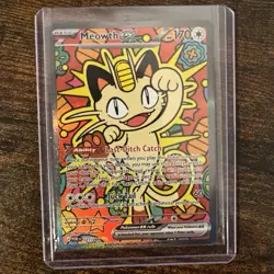 Pokemon Meowth EX Full Art Holo POR 121/088 170 HP TCG Card - Image 1