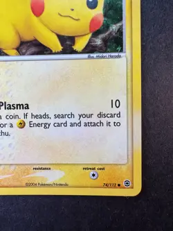 2004 Pokemon Pikachu Reverse Foil 74/112 Fire Red & Leaf Green - Image 5