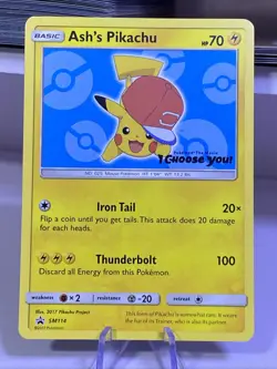 Ash's Pikachu SM114 Pokemon Sun and Moon Promo - Image 1