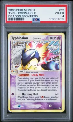 2006 POKEMON EX DRAGON FRONTIERS #12 TYPHLOSION-HOLO PSA 4 - Image 1