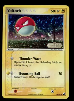 2006 POKEMON EX LEGEND MAKER VOLTORB 68/92 REVERSE STAMPED HOLO LP-M+ - Image 1