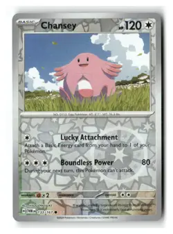 Chansey 133/167 Common Twilight Masquerade Pokemon Reverse Holo Near Mint - Image 1