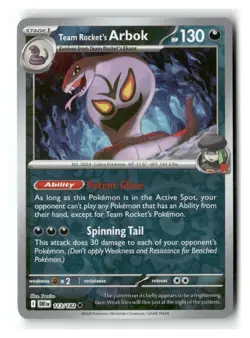 Team Rocket's Arbok 113/182 Uncommon Destined Rivals Pokemon Reverse Holo NM - Image 1
