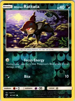 Alolan Rattata 81/147 SM - Burning Shadows Pokemon NM/LP Reverse Holo - Image 1