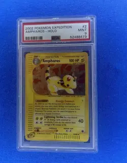 2002 Pokemon Expedition Ampharos Holo #2 PSA 9 - Image 1