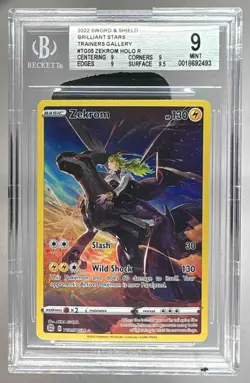 2493 Zekrom 2022 Pokemon Sword & Shield Brilliant Stars #TG05 BGS 9 - Image 1