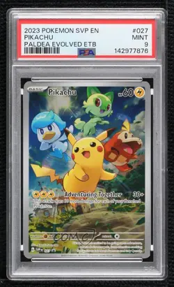 Pikachu (Paldea Evolved ETB) Pokemon Scarlet & Violet Black Star Promo PSA 9 - Image 1