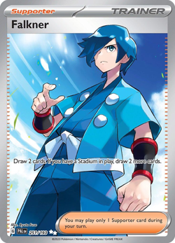 FALKNER 251/193 ULTRA RARE PALDEA EVOLVED POKEMON LIGHTLY PLAYED - Image 1