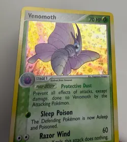 2004 POKEMON EX FIRERED & LEAFGREEN VENOMOTH #49/112 REVERSE HOLO FOIL BENT - Image 4