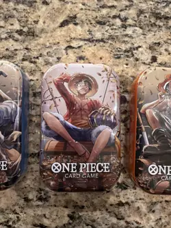 One Piece Card Game Tin Pack Set Vol 2 COMPLETE SET OF 3 Luffy Ace Sabo OP-13 - Image 3