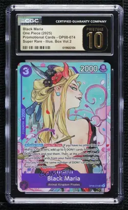 2022 One Piece Promos English SR Black Maria #OP08-074 CGC 10 Pristine - Image 1