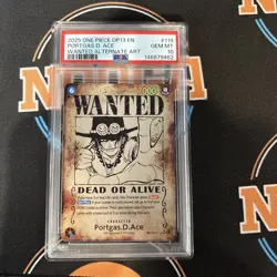 2025 One Piece OP13 EN Portgas D. Ace Wanted Alternate Art PSA 10 - Image 1