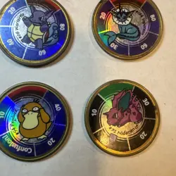 Vintage Pokemon Battle Coins 1999 Lot of 6 Metal Pogs Nintendo & Hasbro Lot 7 - Image 3
