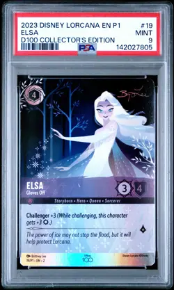 7805 Elsa Gloves Off 2023 Disney Lorcana Rise of the Floodborn P1 #19 PSA 9 - Image 1
