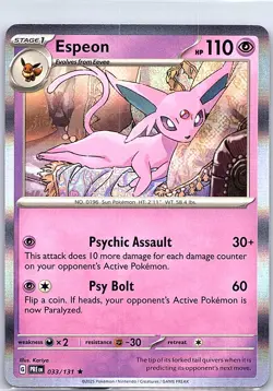 Espeon 033/131 Holo SV: Prismatic Evolutions - Pokemon Card - NM - Image 1