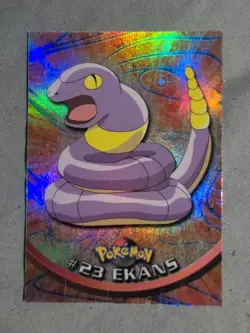 Pokemon Topps Ekans Card #23 Blue Logo Rainbow Foil 1st Print - Image 1
