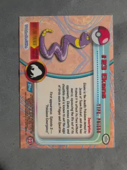 Pokemon Topps Ekans Card #23 Blue Logo Rainbow Foil 1st Print - Image 2