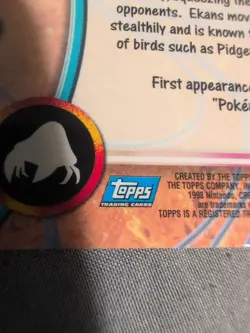 Pokemon Topps Ekans Card #23 Blue Logo Rainbow Foil 1st Print - Image 3