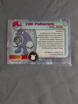 Poliwrath #62 Pokemon Topps Series 1 Card Blue Label Rainbow First Print - Image 2