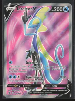 Inteleon V (Full Art) Ultra Rare SWSH02: Rebel Clash 180/192 NM Pokemon Card - Image 1