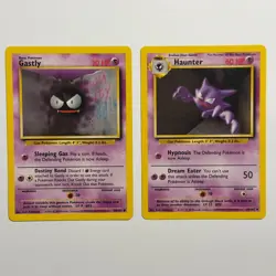 Pokemon TCG Gastly Haunter 2-Card Evolution Lot WOTC Vintage 1999 - Image 1