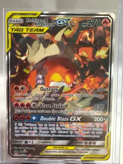 Pokemon Reshiram & Charizard GX SM201 TAG TEAM Promo Holo 270 HP Card - Image 1