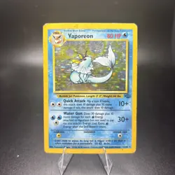 Pokemon Vintage Card TCG Vaporeon Holo Rare Card 12/64 Jungle Dmg -c - Image 1