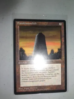MTG MAGIC THE GATHERING CARD ORIGINAL BASALT MONOLITH GERMAN UNCOMMON FBB VTG - Image 1