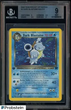 2000 Pokemon Team Rocket 1st Edition #3 Dark Blastoise Holo R BGS 9 MINT - Image 1