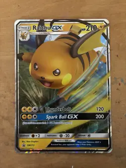 Pokemon Raichu GX SM213 Promo Holo Sm 210 HP Thunderbolt Spark Ball Card - Image 1