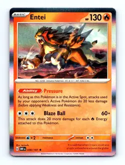 #30 2023 Obsidian Flames Entei HOLO RARE - Image 1